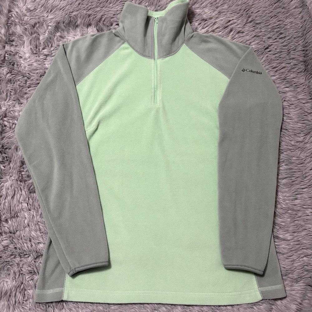 Columbia Fleece Half Zip Pullover Mint Olive Women's‎ XL Soft Cozy Casual